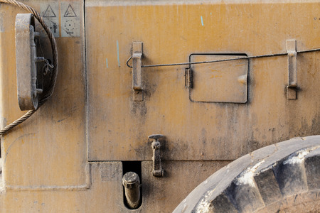 close up rear side of bulldozerの写真素材