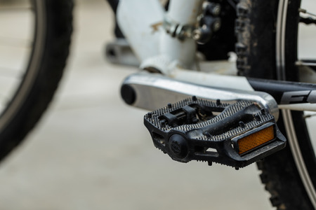 Bike close up on gear wheel, pedal and wheelの写真素材