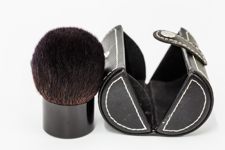 make up brush isolated on white backgroundの写真素材