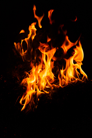 Fire flames abstract on black background