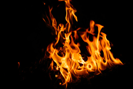 Fire flames abstract on black background