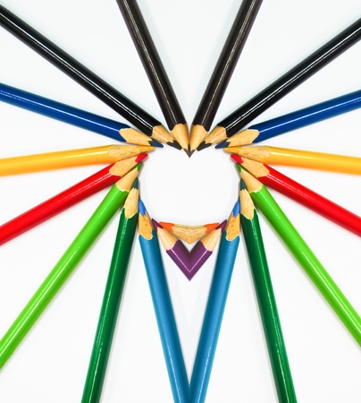 pencil color of heart, color of loveの写真素材