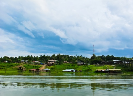 River at Kanchanaburi, Thailandのeditorial素材