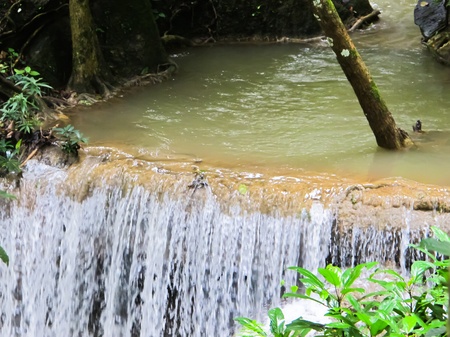 waterfall at Kanchanaburi, Thailandのeditorial素材