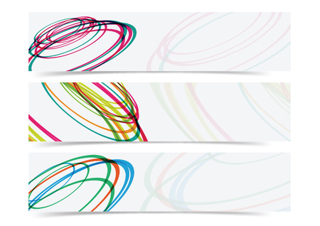 abstract curve circle banner header background vectorのイラスト素材