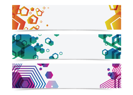 abstract geometry colorful banner header background vector for any web and printのイラスト素材