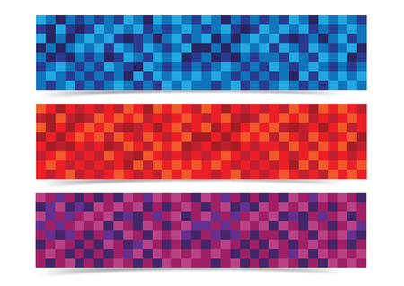 abstracts mosaic banner header background vector for webのイラスト素材