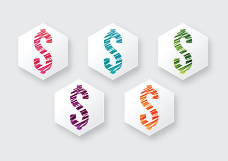 money color ribbon icon logo vector in eps 10のイラスト素材