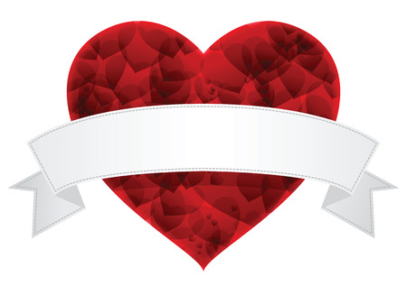 valentine heart with white label vector in eps 10のイラスト素材