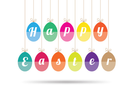 color egg easter flat illustration vector cardのイラスト素材