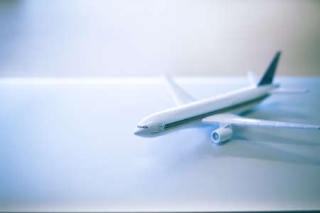 white airplane with silver ground in business first class concept