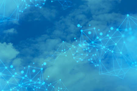 ai cloud storage, sky backround nature, technology internet, data deep learning, social network, security privacy serverpsdの写真素材