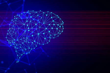 deep learning brain of ai futuristic with digital technology network in background 3d illustration...