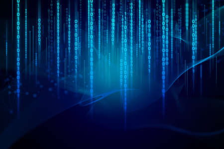 technology ai internet of thing, network background 3d illustration rendering, data deep learning, robotic science, neuron plexus futuristic, supercomputer, digital 01 code scienceの写真素材
