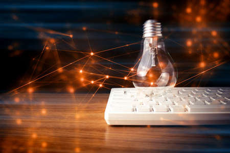 digital internet network with creative idea conceptの写真素材