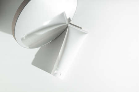 beauty spa medical skincare and cosmetic lotion bottle cream packaging product on white decor...