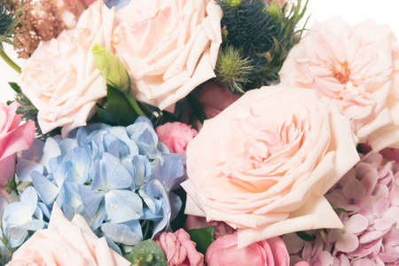 vintage aromatic rose flower and natural leaf close upの写真素材