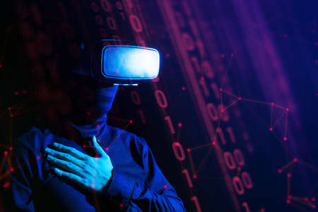 hacker man wear mask terrorist with virus computer attack robbery to unlock server network system...