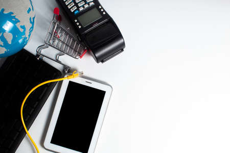 business of online shopping by internet network device technology, internet banking server, data...