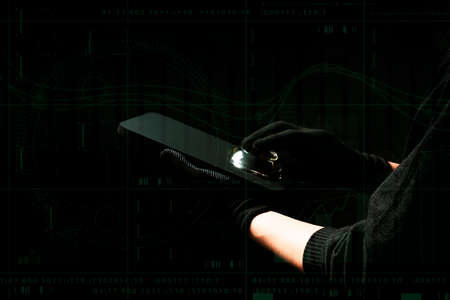 businessman hand touch on screen smartphone device for connecting to app artificial intelligence...
