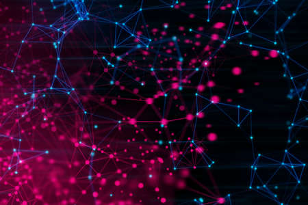 network social online, background 3d illustration rendering, machine deep learning, data cloud storage digital, science neuron, plexus cell brain, futuristic connecting, technology systemの写真素材