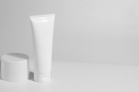 beauty spa medical skincare and cosmetic lotion bottle cream spray packaging product on white decor background with natural conceptの写真素材