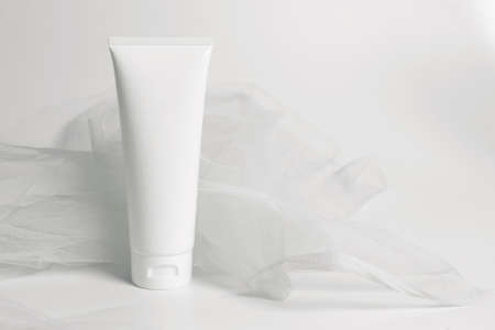 beauty spa medical skincare and cosmetic lotion bottle cream spray packaging product on white decor background with doctor healthy science conceptの写真素材