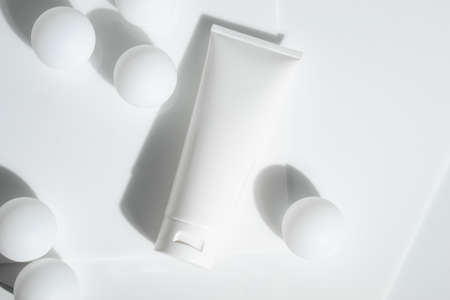 beauty spa medical skincare and cosmetic lotion cream serum oil mockup bottle packaging on white...