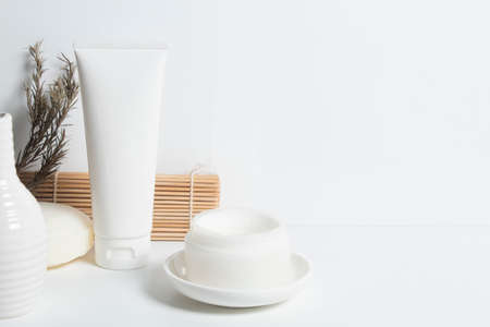 beauty treatment medical skincare and cosmetic lotion cream serum oil mockup bottle packaging...