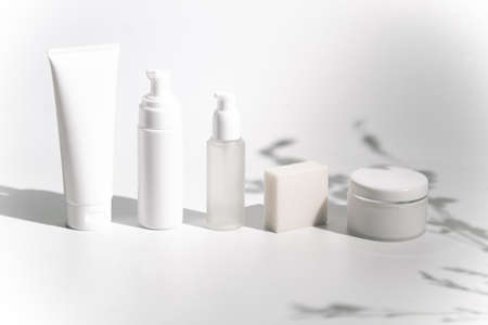 cosmetic beauty facial healthy bottle on white backgroundの写真素材