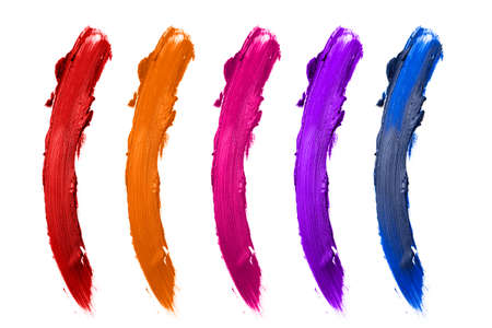 cosmetic lipstick collection paint color swatch setの写真素材