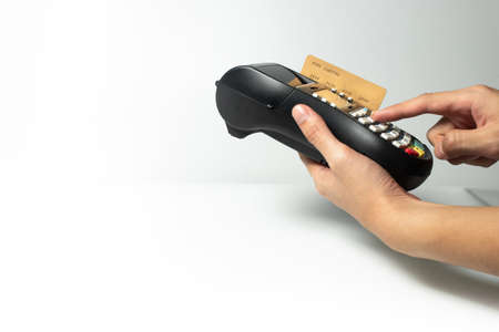 businessman holding the payment money premium credit card for investment financial digital banking...