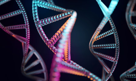 healthy medical research concept, science laboratory human genes genome of  dna blood double helix...