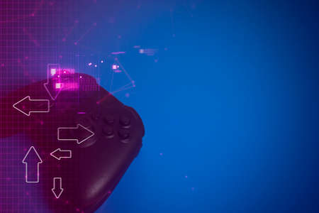 joystick controller electronic for playing game with online network connection in esport tournament...