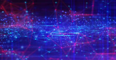 network social online, background 3d illustration rendering, machine deep learning, data cloud storage digital, science neuron, plexus cell brain, futuristic connecting, technology systemの写真素材