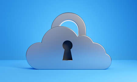 cloud storage of digital data ai network technology online for security system internet with background 3d illustration renderingの写真素材