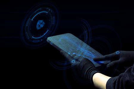 officer technical manager working with  control the ai robotic machine system social network by...