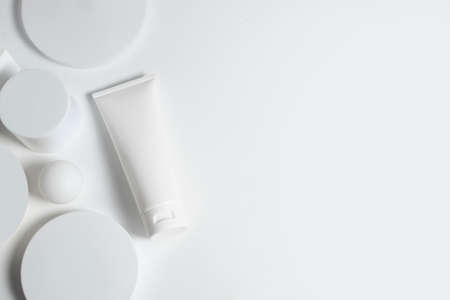 beauty treatment medical skincare cosmetic lotion cream serum mockup bottle packaging product on...