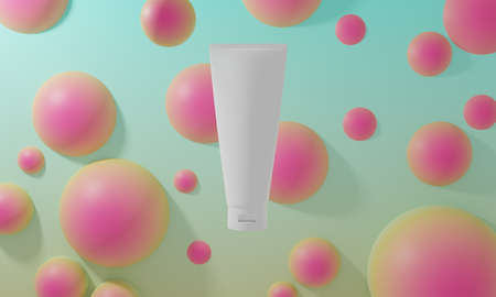 beauty treatment medical skincare cosmetic lotion cream serum mockup bottle packaging product on...