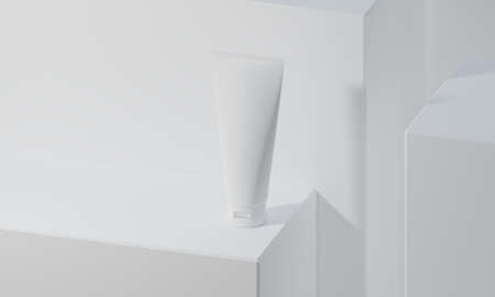 beauty treatment medical skincare cosmetic lotion cream mockup packaging, 3d illustration rendering
