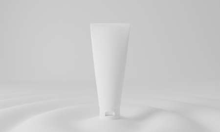 beauty treatment medical skincare cosmetic lotion cream mockup packaging, 3d illustration renderingの写真素材