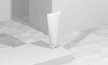 beauty treatment medical skincare cosmetic lotion cream mockup packaging, 3d illustration rendering