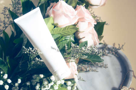 beauty treatment medical skincare cosmetic lotion cream serum mockup bottle packaging product on...