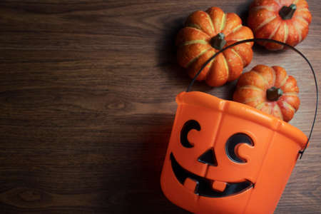horror spooky funny ghost in halloween on holiday season greeting night celebration party with toy prop decoration and trick or treat autumn october festival and jack-o-lantern conceptの写真素材