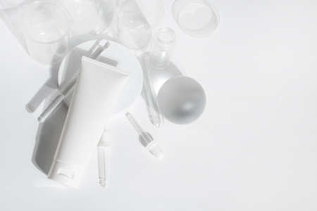 beauty treatment medical skincare cosmetic lotion cream serum mockup bottle packaging product on...