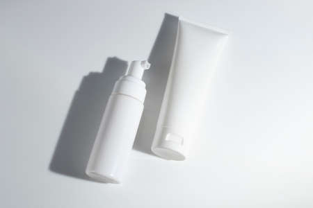 beauty fashion cosmetic makeup bottle lotion cream product with skincare healthcare concept on backgroundの写真素材
