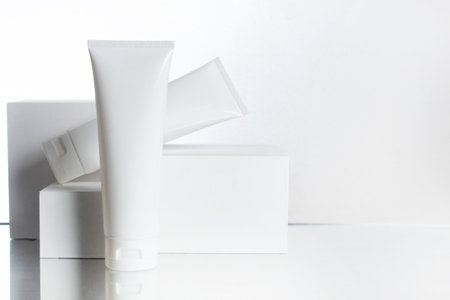 beauty fashion cosmetic makeup bottle lotion cream product with skincare healthcare concept on backgroundの写真素材