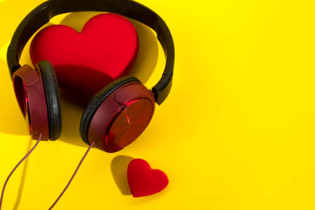 happiness family with love red heart decoration in festive holiday season greeting of valentine's day gift wedding backgroundの写真素材