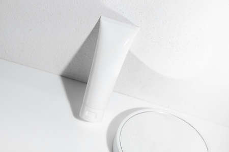 beauty fashion cosmetic makeup bottle lotion cream product with skincare healthcare concept on backgroundの写真素材