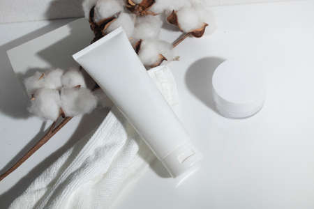 beauty fashion cosmetic makeup bottle lotion cream product with skincare healthcare concept on backgroundの写真素材